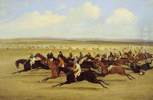 The 1850 Cambridgeshire Stakes- The Start by Henry Thomas Alken