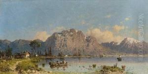 Fischer Auf Dem Lago Diauronzo by Aleksander Swieszewski