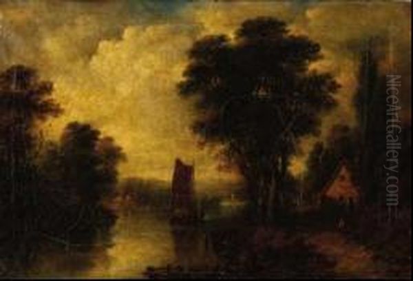 Rural Landscape With Cottage & Boat - view 1