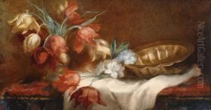 Still Life With Tulips And A Brass Bowl
