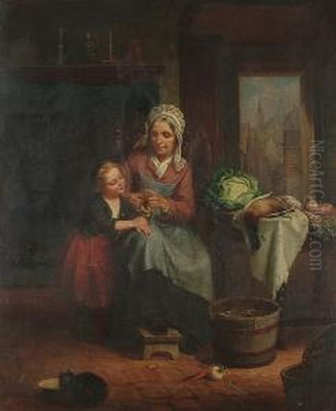 The Knitting Lesson. - view 1