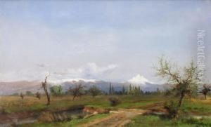 Landschaft Inzentralchile Mit Dem Berg Longavi by Enrique Swinburn Kirk