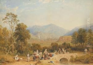 Travellers Resting At The Ruins Near Tivoli