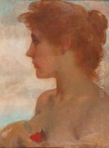 Portret Van Meisje In Profiel by Philippe Swyncop