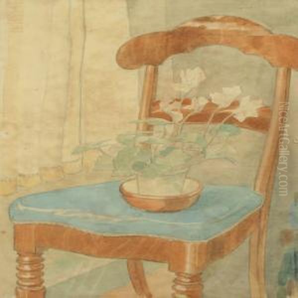 Interior With A Chair And A Potted Plant - view 1
