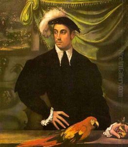 Portrait of a Gentleman with a Parrot 1552-55