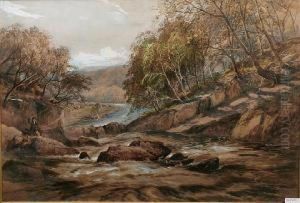 A River Fishing Scene A River Fishing Scene