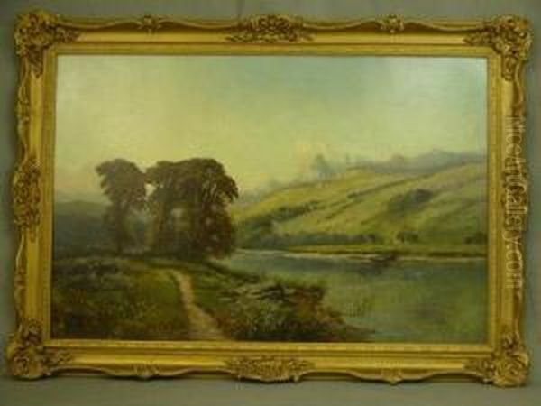 River Landscape Withdistant Moorland - view 1