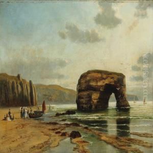A Party On The Beach At Lands End by John Syer