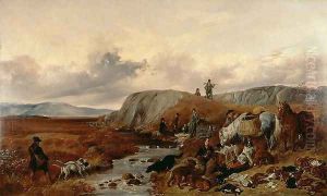 Shooting Party in the Highlands, Halting for Lunch, 1840