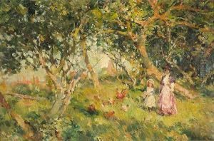 Feeding The Chickens by William Christian Symons