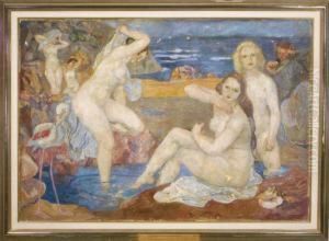 Baigneuses Et Petits Satyres by Tancrede Synave