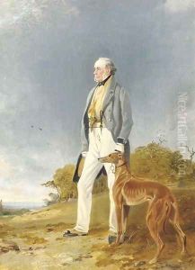 Mr. Geddes and his greyhound Glory