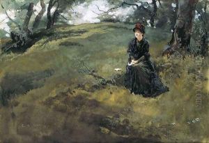 Young Woman in the Woods by Edwin Austin Abbey