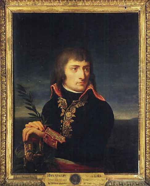 Portrait of Napoleon Bonaparte, his hands resting on the hilt of a sword, before a landscape - view 1
