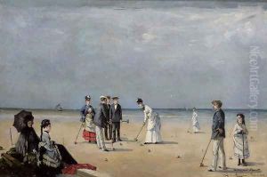 A Game of Croquet, 1872 by Louise Abbema