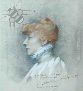 Sarah Bernhardt (1844-1923) 1891 by Louise Abbema