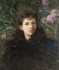 Young Woman with Violets, c.1910 by Edmond-Francois Aman-Jean