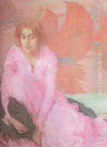 Dame En Rose by Edmond-Francois Aman-Jean
