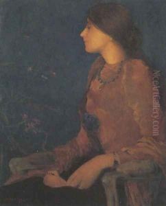 Portrait Of Thadee Caroline Jacquet by Edmond-Francois Aman-Jean