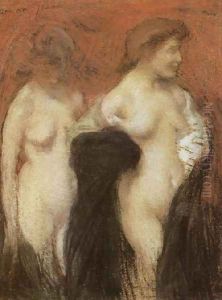 Two Nudes by Edmond-Francois Aman-Jean