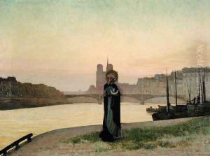 St. Genevieve, 1885 by Edmond-Francois Aman-Jean