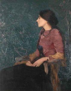 Seated Portrait of Thadee-Caroline Jacquet, later Madame Aman-Jean, before 1892 by Edmond-Francois Aman-Jean