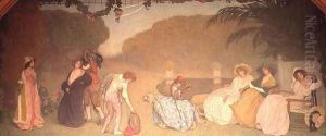 Young Girls Watching an Open Air Theatre, 1909 by Edmond-Francois Aman-Jean