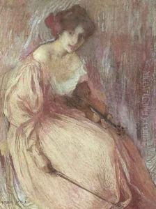 The Young Violinist by Edmond-Francois Aman-Jean