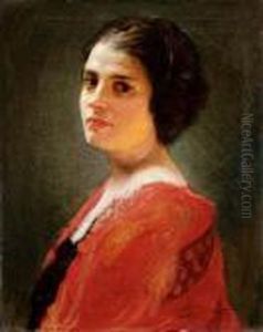 Fanciulla Con Abito Rosso by Giorgio Szoldaticz