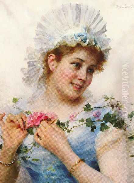 A Young Girl With Roses - view 1