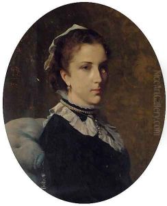 Portrait of Edith Sancroft-Kohnes, bust-length, in a black dress with grey collar