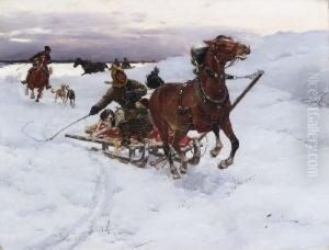 Winterliche
Schlittenfahrt. by Stanislaw Ksawery Szykier (Siekierz)