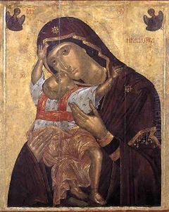 The Virgin Cardiotissa 1400 by Angelos Akotantos