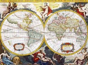 World Map, early 18th century by Pieter Van der Aa