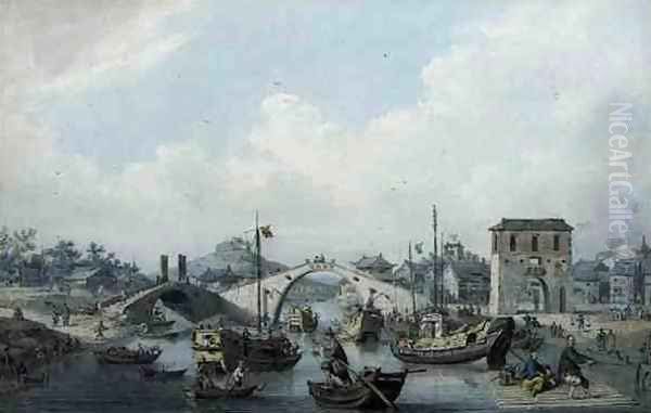 Boats on the River at Suchow, China - view 1