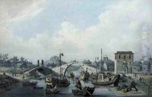 Boats on the River at Suchow, China by William Alexander