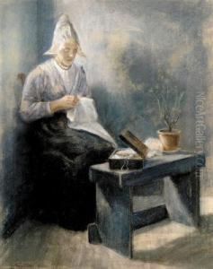 The Fisherman Wife Handworking by Jacob Taanmann