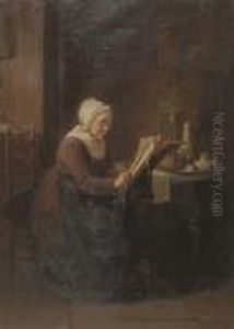 Vieille Dame Lisant. 1895 by Jacob Taanmann