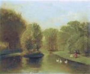 Vijver In Het Vondelpark, Amsterdam by Jacob Taanmann