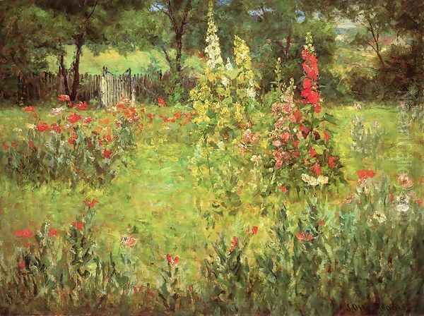 Hollyhocks and Poppies - The Hermitage - view 1