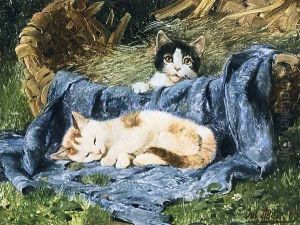 Two Kittens by Julius Adam