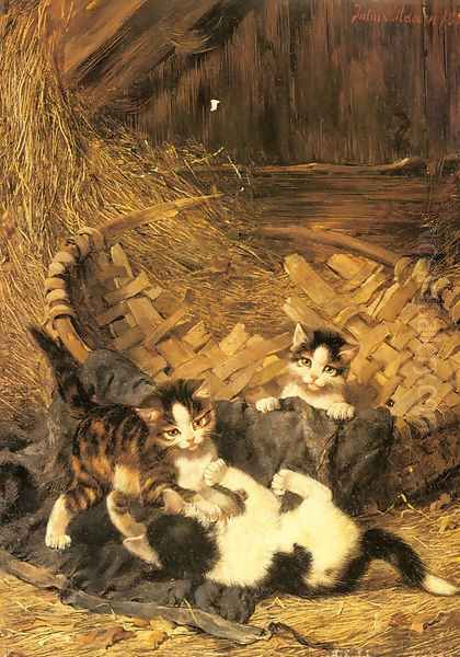 Playful Kittens in a Basket - view 1