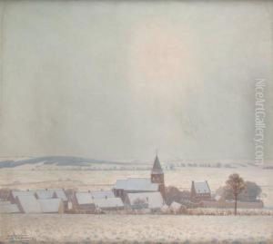 Rayons De Soleil Sur Lacampagne Enneigee by Louis Taeymans