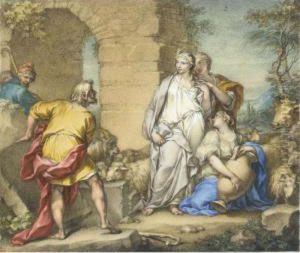 The Meeting Of Jacob And Rachel At The Well by Santino Tagliafichi
