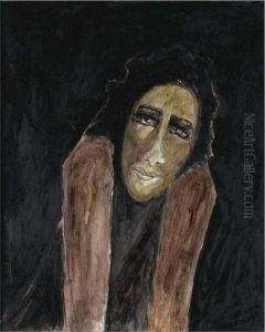Untitiled (portrait Of A Woman) by Rabindranath Tagore