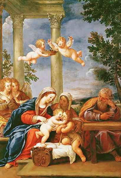 The Holy Family with St. Elizabeth and St. John the Baptist c.1645-50 by Francesco Albani