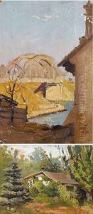 "bridge", "rocks", "house"