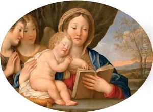 The Madonna and Child with attendant angels by Francesco Albani