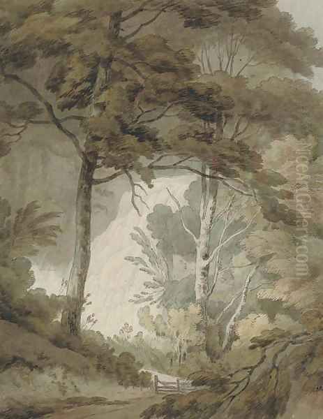 The lower part of Corra Lynn, one of the Falls of the Clyde, Lanarkshire - view 1